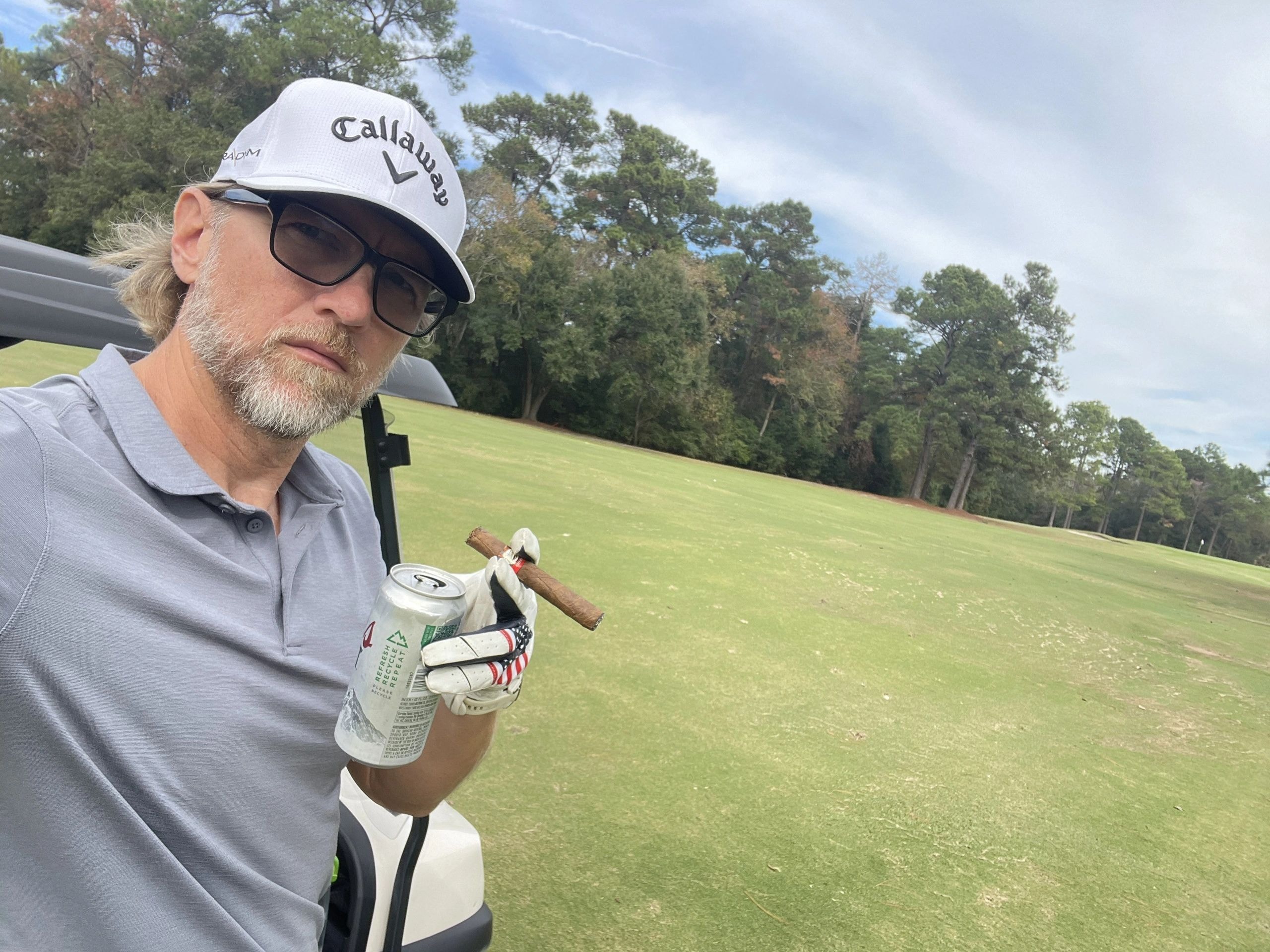 Captain Stingray on the golf course